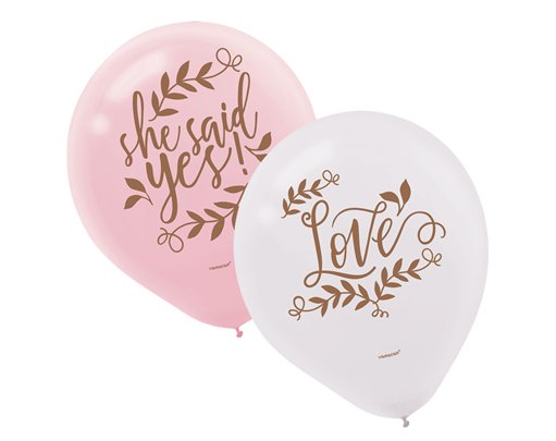 6PK 11in LOVE AND LEAVES BALLOONS