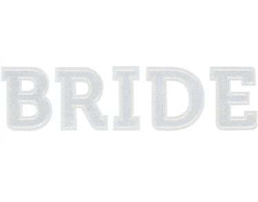 "BRIDE" WHITE IRON ON PATCH