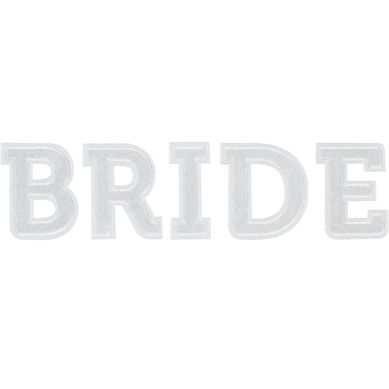 "BRIDE" WHITE IRON ON PATCH