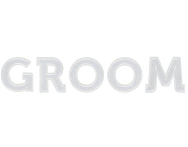"GROOM" WHITE IRON ON PATCH