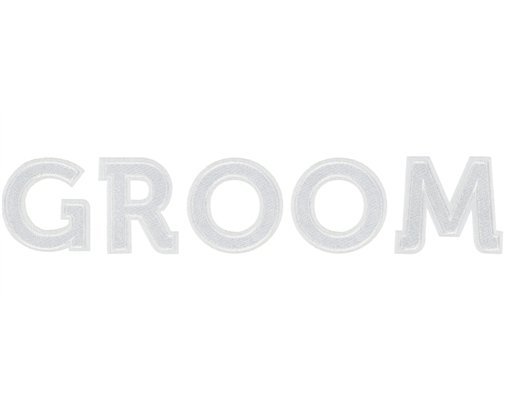"GROOM" WHITE IRON ON PATCH