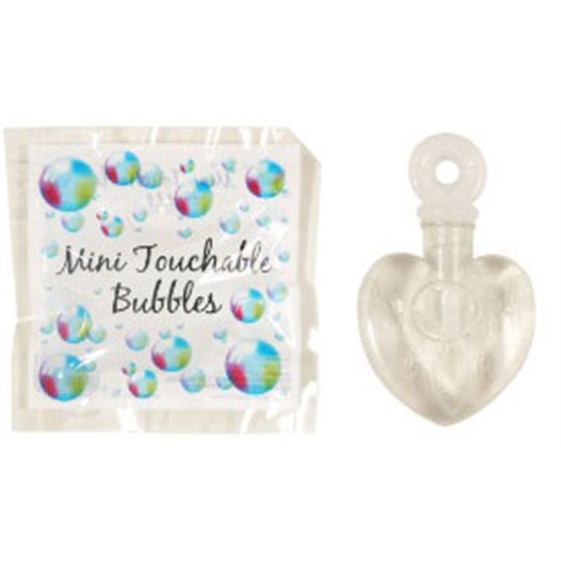 WHITE HEART MINI TOUCHABLE BUBBLES 48S