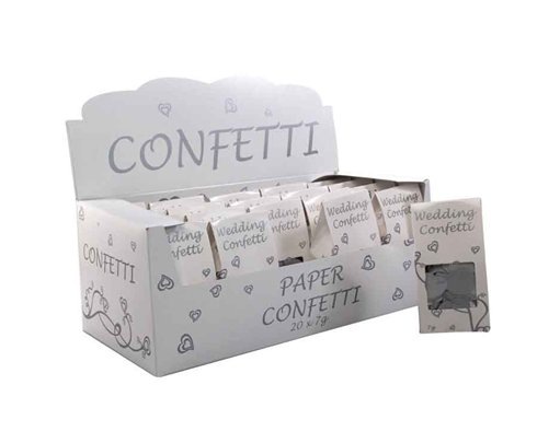 WHITE & SILVER PAPER CONFETTI 20S