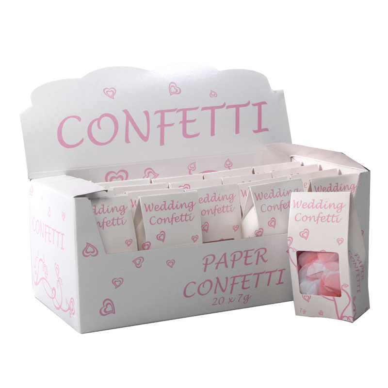 PINK & WHITE PAPER CONFETTI 20S