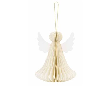 15cm IVORY HONEYCOMB ANGEL PAPER DECORATION