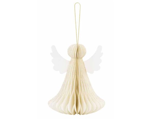 15cm IVORY HONEYCOMB ANGEL PAPER DECORATION