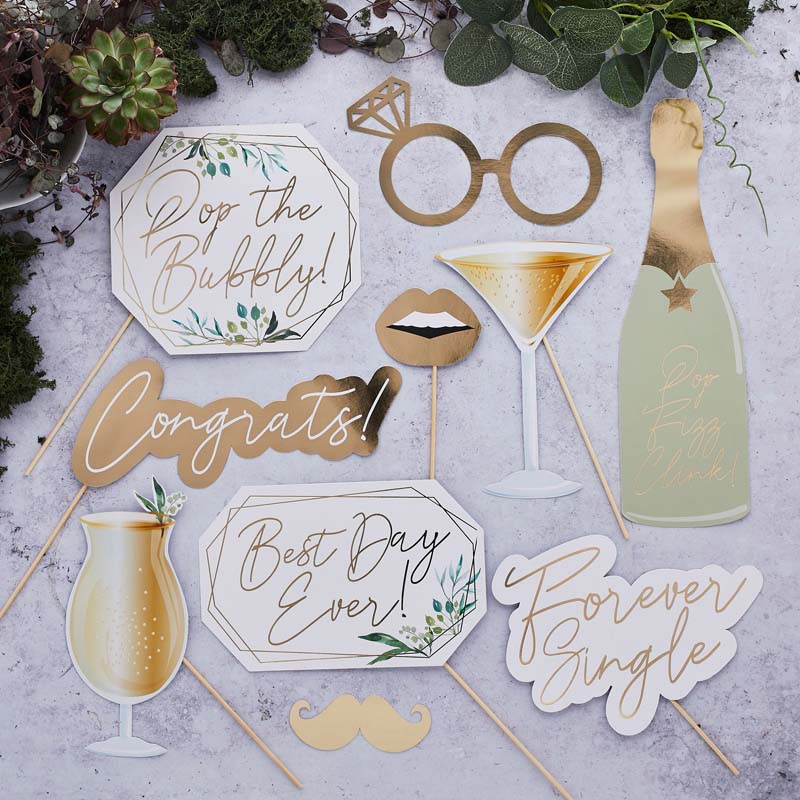 10PC PHOTO BOOTH PROPS