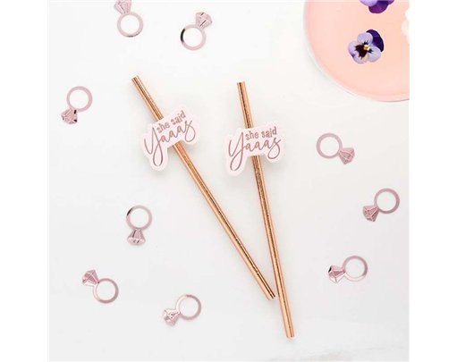 16PK "SHE SAID YAAAS" PAPER STRAWS