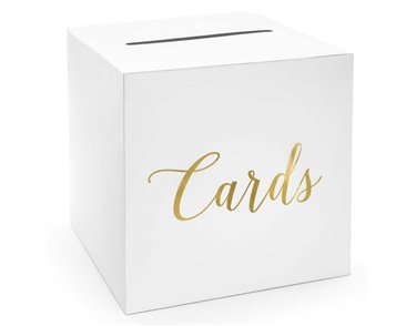 GOLD ON WHITE WEDDING CARD BOX