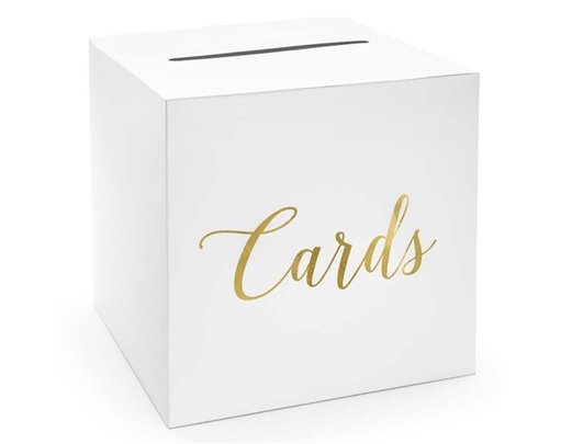 GOLD ON WHITE WEDDING CARD BOX