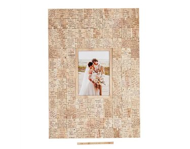WOODEN JIGSAW GUEST BOOK WITH DISPLAY BOX