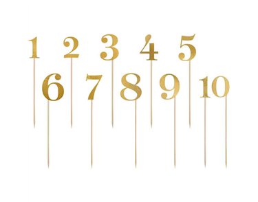 11PC 26cm GOLD TABLE NUMBERS