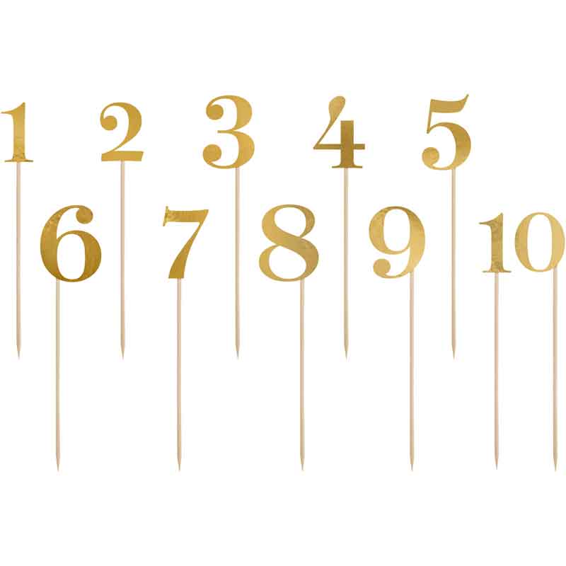 11PC 26cm GOLD TABLE NUMBERS