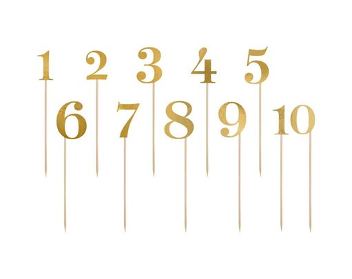 11PC 26cm GOLD TABLE NUMBERS