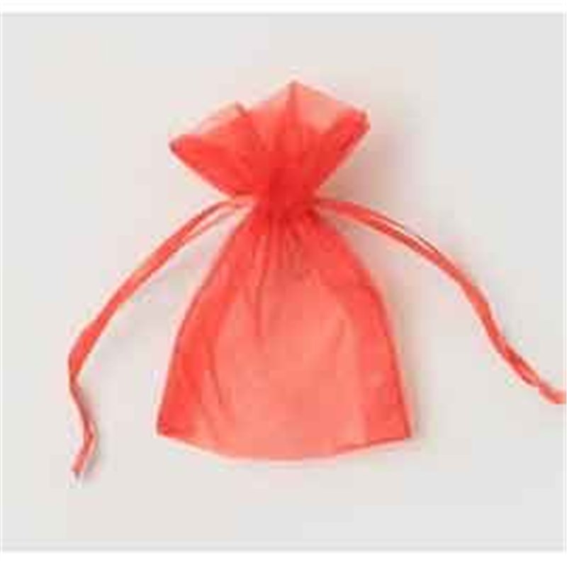 10x7.5cm RED ORGANZA GIFT BAG 12S