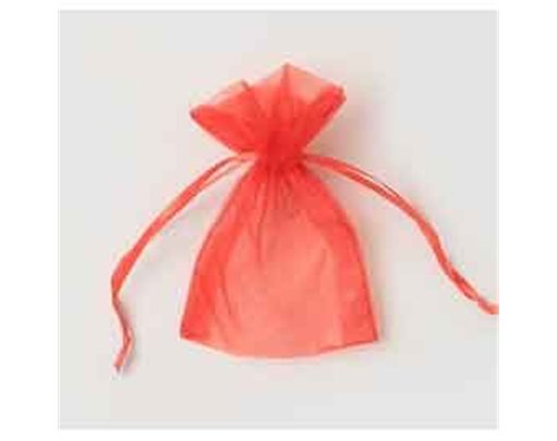 10x7.5cm RED ORGANZA GIFT BAG 12S