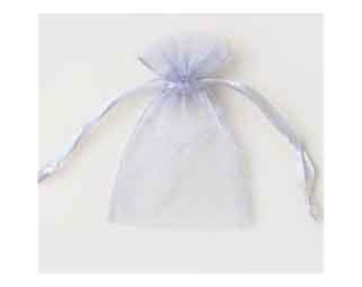 10x7.5cm SILVER ORGANZA GIFT BAG 12S