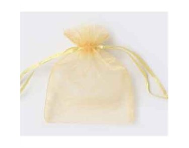 10x7.5cm LIGHT GOLD ORGANZA GIFT BAG 12S