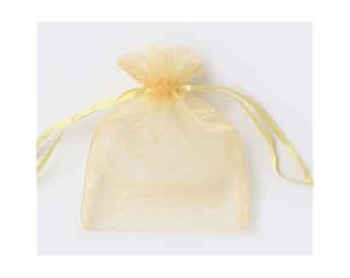 10x7.5cm LIGHT GOLD ORGANZA GIFT BAG 12S