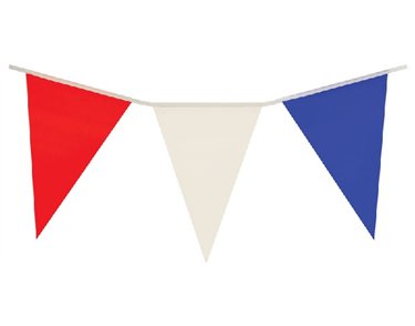 7M PVC RED WHITE & BLUE BUNTING