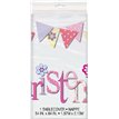 54X84IN PINK CHRISTENING TABLE COVER