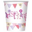 (8) 9OZ PINK CHRISTENING CUPS