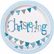 (8) 9IN BLUE CHRISTENING PLATES
