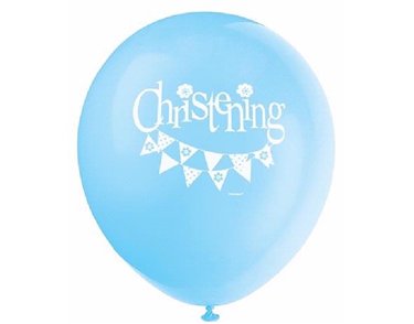 (8) 12IN BLUE CHRISTENING BALLOONS