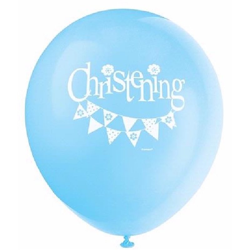 (8) 12IN BLUE CHRISTENING BALLOONS