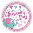 (8) 23CM CHRISTENING PINK PLATES