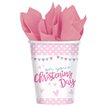 (8) 266ML CHRISTENING PINK CUPS