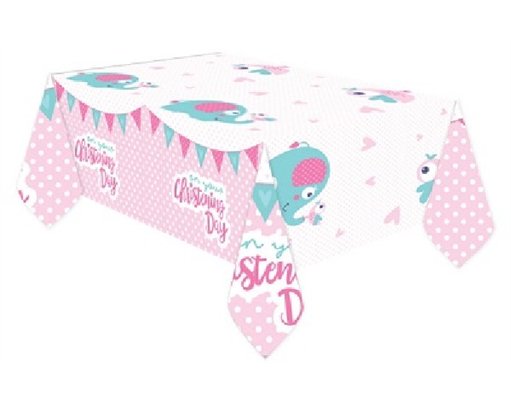 CHRISTENING PINK TABLECOVER