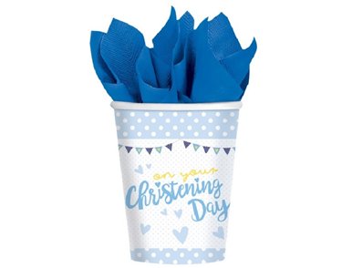 (8) CHRISTENING BLUE CUP 266ML