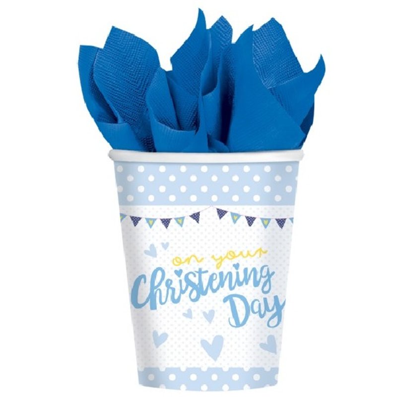 (8) CHRISTENING BLUE CUP 266ML