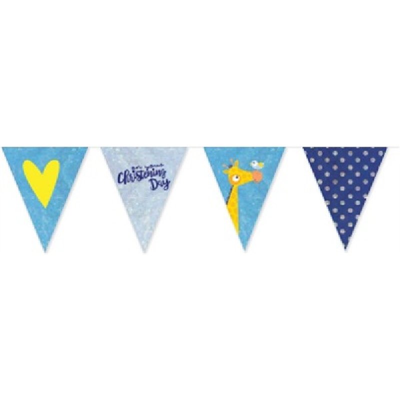 CHRISTENING BLUE PENNANT BANER