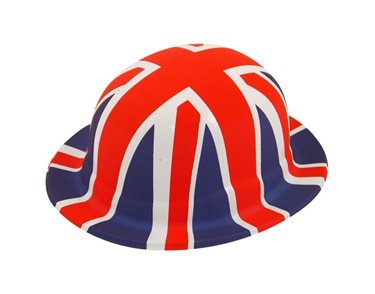 UNION JACK PLASTIC BOWLER HAT  12S