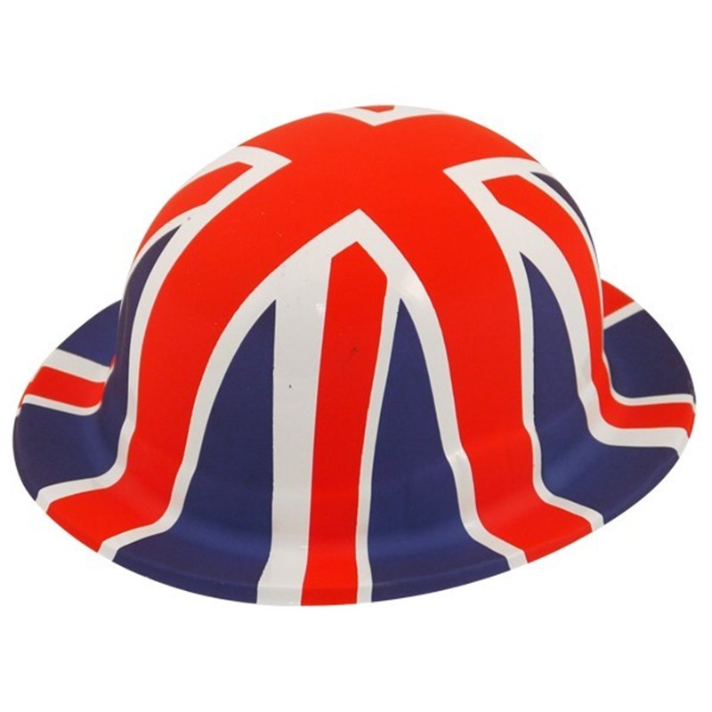 UNION JACK PLASTIC BOWLER HAT  12S