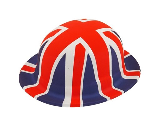 UNION JACK PLASTIC BOWLER HAT  12S