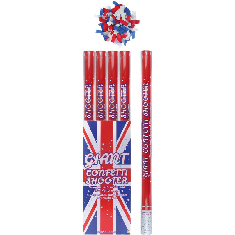 80CM UNION JACK PAPER CONFETTI SHOOTER  12S