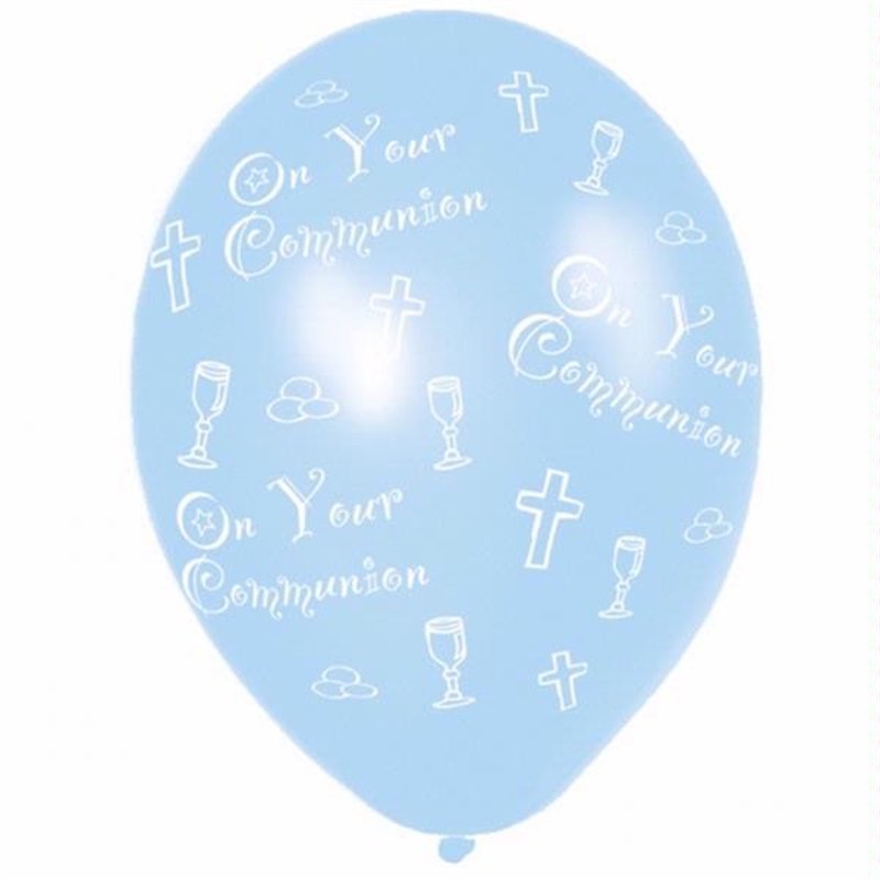 (6) COMMUNION BLUE LATEX BALLOONS