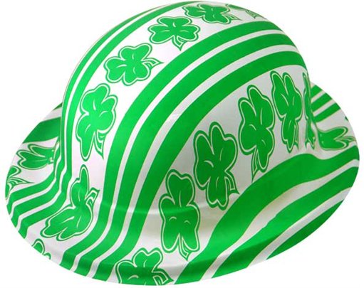 PLASTIC SHAMROCK BOWLER HAT  12S