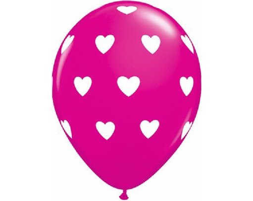 (25) 11IN PINK BIG HEARTS BALLOONS