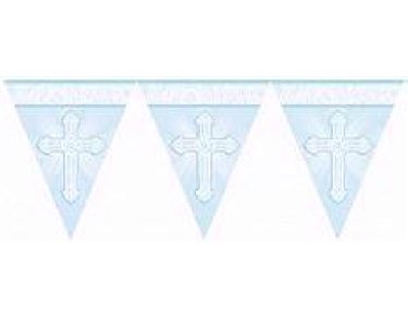 RADIANT CROSS BLUE PENNANT BANNER