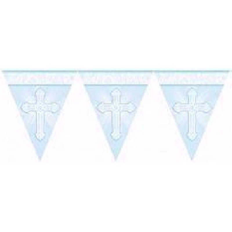RADIANT CROSS BLUE PENNANT BANNER