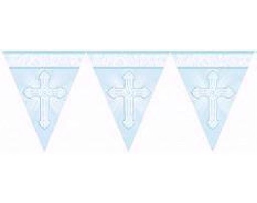 RADIANT CROSS BLUE PENNANT BANNER