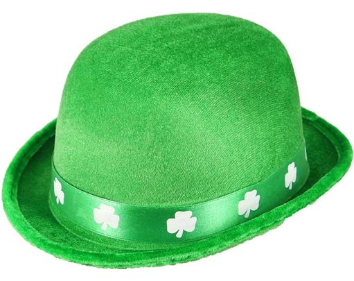 FELT BOWLER HAT IRISH W/SHAMROCK