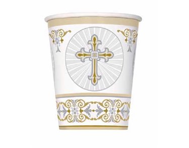 (8) 9OZ G/S RADIANT CROSS CUPS