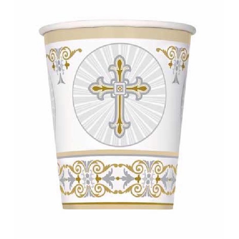 (8) 9OZ G/S RADIANT CROSS CUPS
