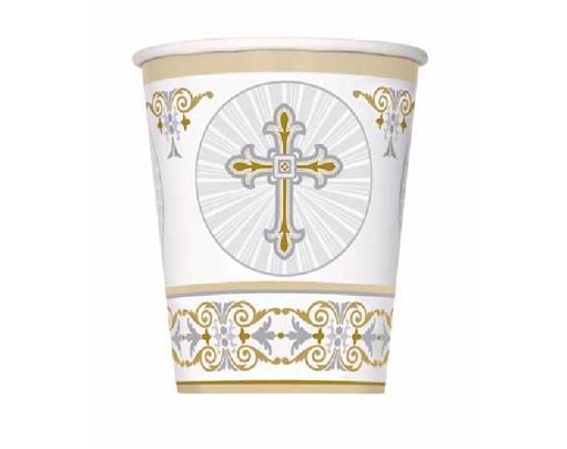 (8) 9OZ G/S RADIANT CROSS CUPS