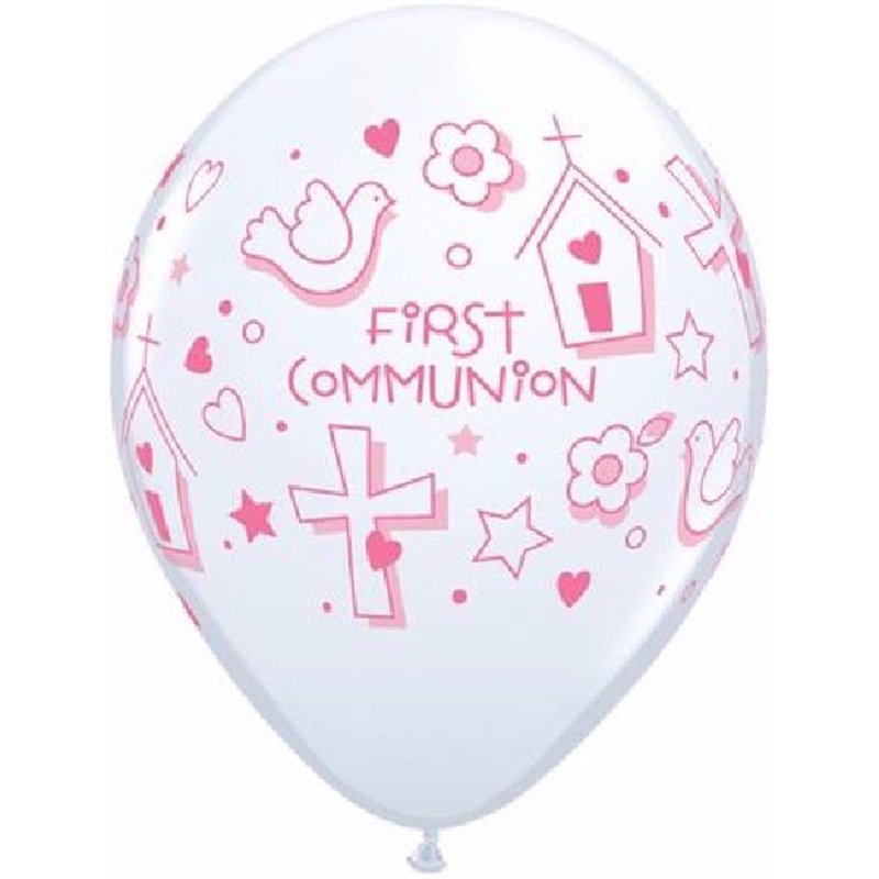 (25) WHITE 1ST COMMUNION GIRL 11IN BALLOONS